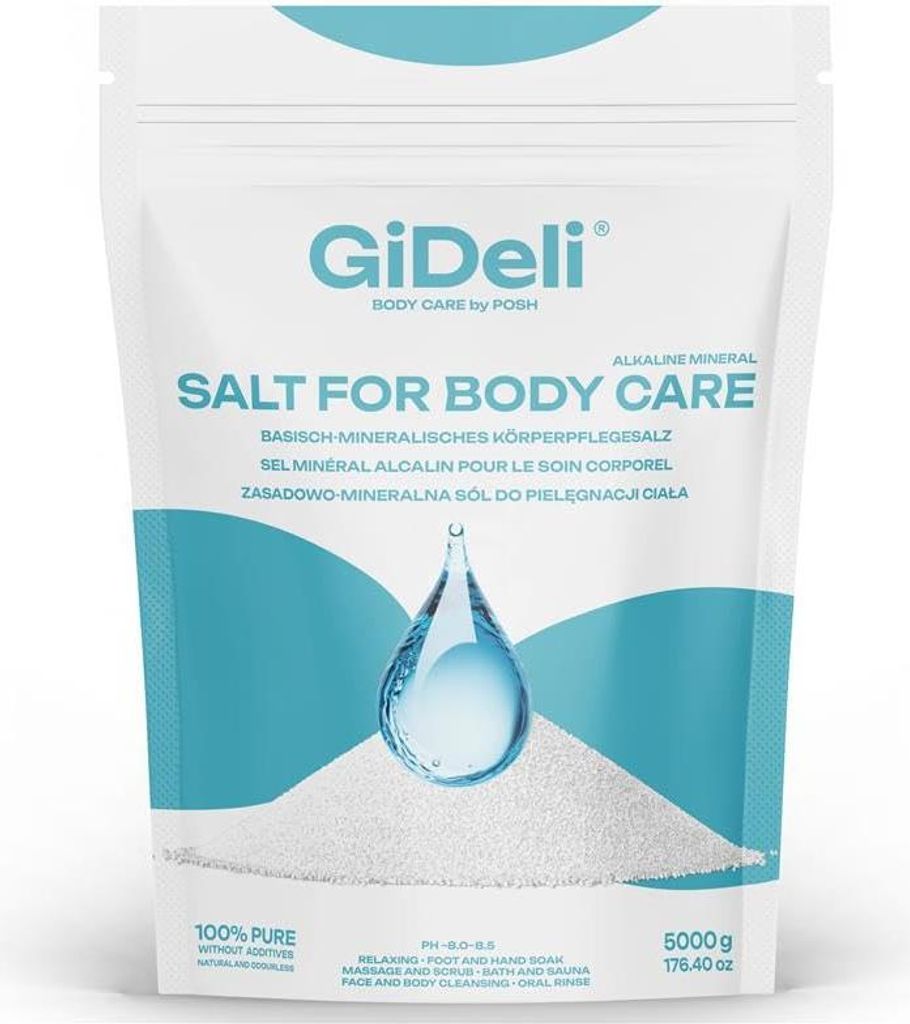 GiDeli Regeneratives Badesalz 5 kg – Pflegesalz zur Körperpflege geeignet für Badanwendungen regenerierend & wohltuend im Doypack (1 x 5kg)