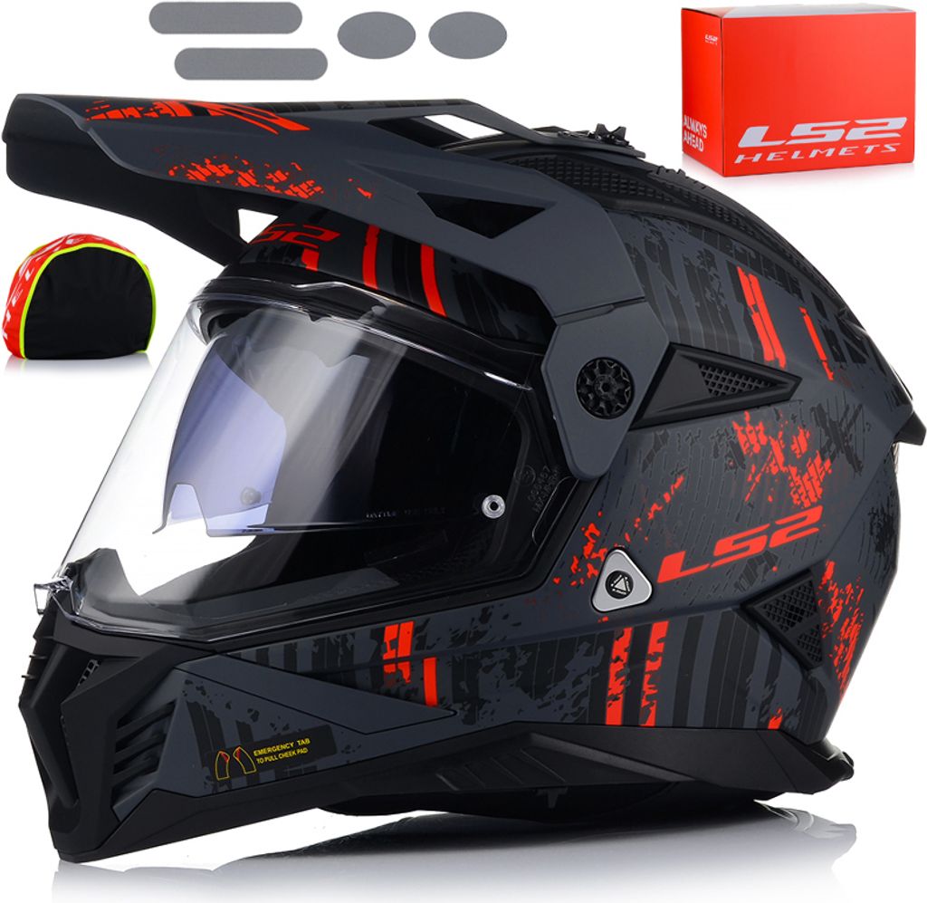 Enduro přilba LS2 MX702 PIONEER II Crazy Matt Black Grey
