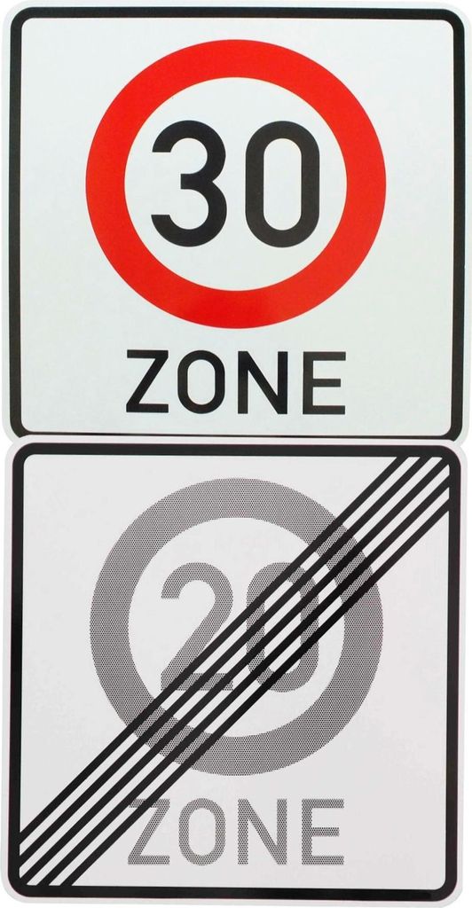 Original 2 x Verkehrsschild 274.2-20 Ende 20 Zone 274.1 30 Zone Verkehrszeichen Straßenschild Geburtstagschild Schild Temposchild Zonenschild Schi...