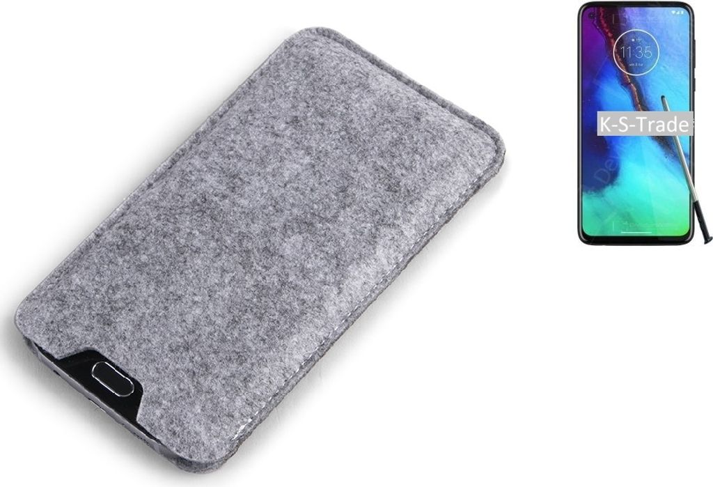 K-S-Trade Filz Handyhülle kompatibel mit Motorola Moto G Pro Schutzhülle Filztasche Filz Tasche Case Sleeve Handy Hülle Filzhülle grau