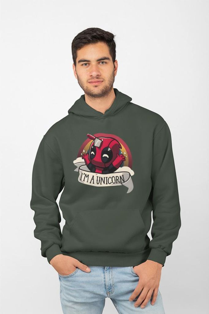 D&B Uni Hoodie MO00028 Unicorn Waldgrün-Größe 2XL