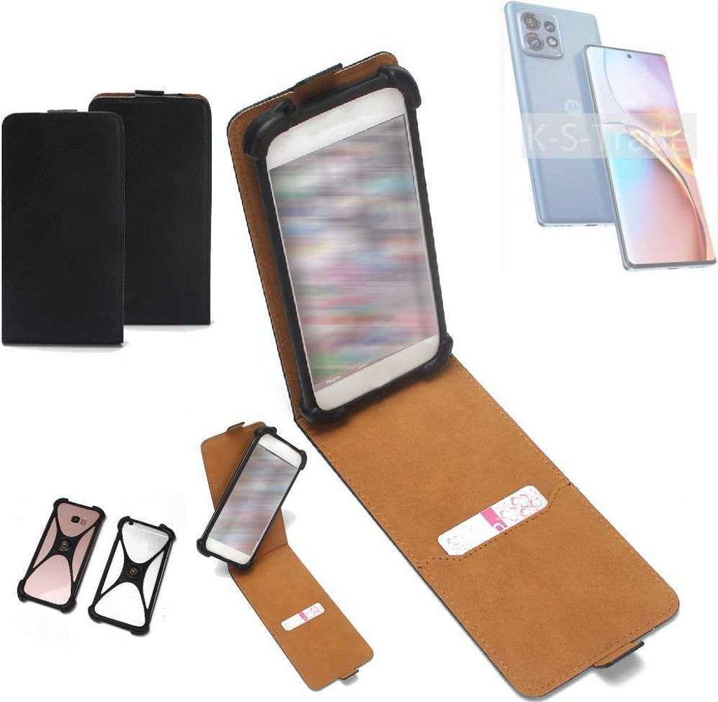 K-S-Trade Handyhülle Schutzhülle kompatibel mit Motorola Edge 40 Pro Hülle Case Cover Flip Style Bumper schwarz 1x
