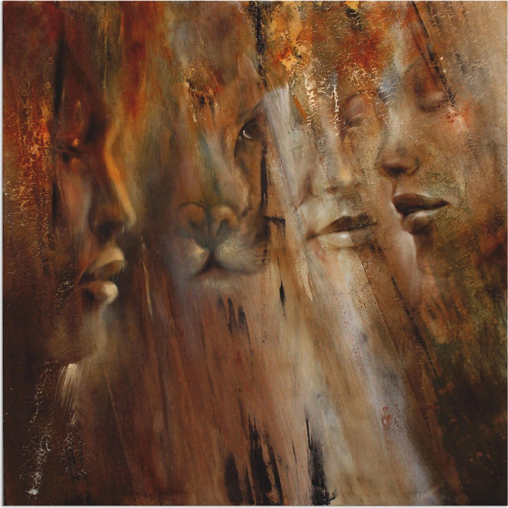 ARTland Wandbild Alu für Innen & Outdoor Gesichter Größe: 50x50 cm