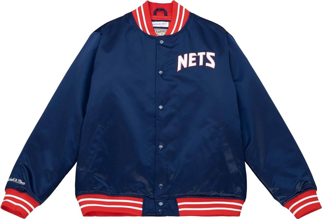 Jacke von Mitchell und Ness Nba Heavyweight Satin Jacket New Jersey Nets OJBF3413NJNYYPPPNAVY