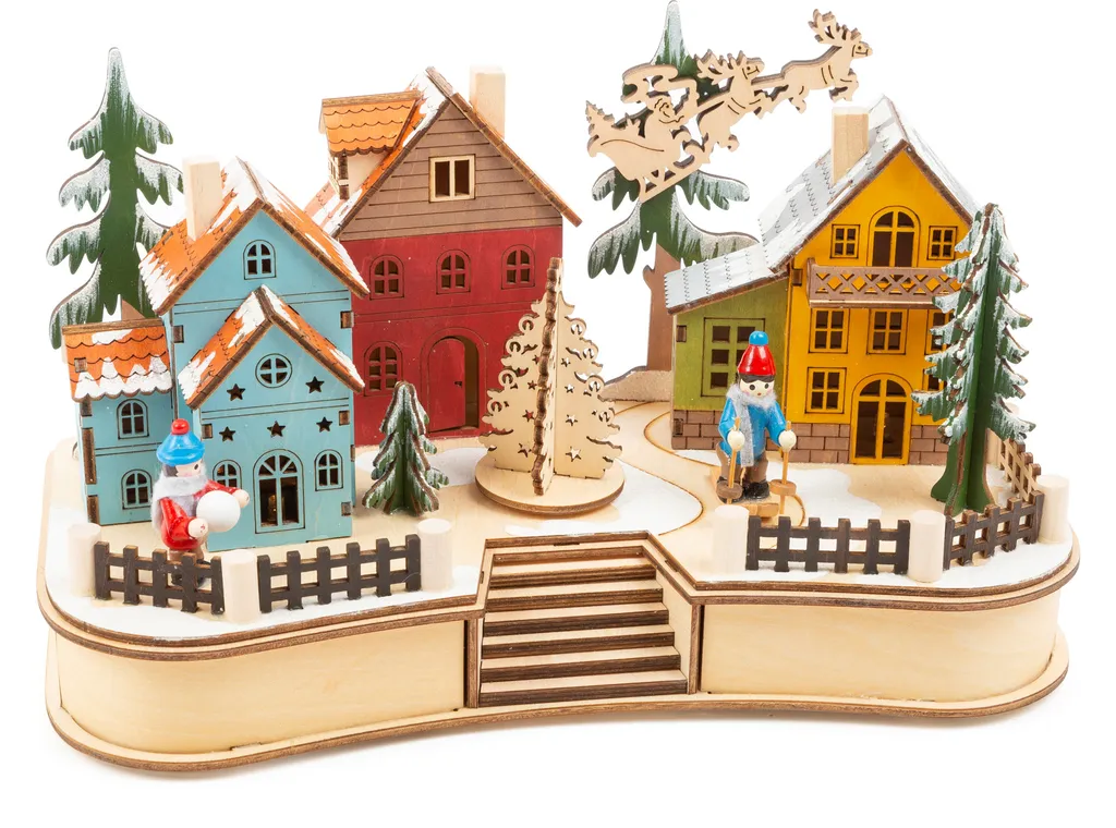 Illuminez votre intérieur avec ce village de Noël en bois sans câbles