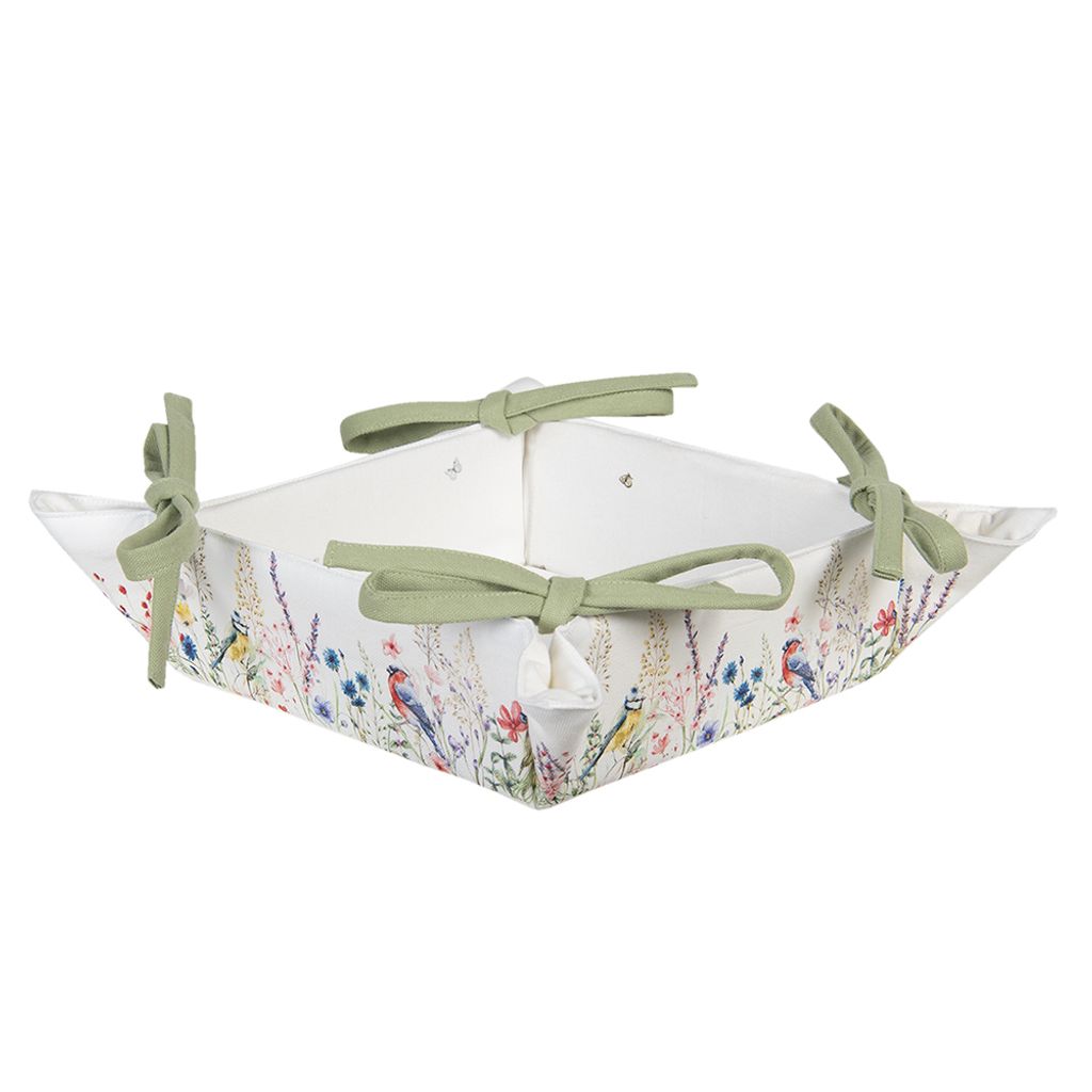 Brotkorb 35x35x8 Cm Beige Baumwolle Hirsch Quadrat- Produktbild-Vorschau 3