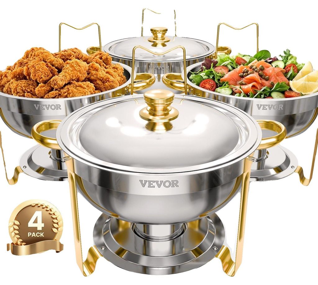 Podgrzewacz Do Potraw Vevor Chaffer Z 4 Pojemnikami Stal Zdjęcie produktu 