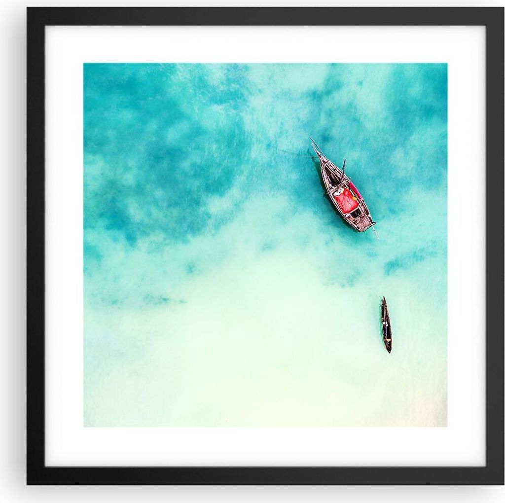 Gerahmtes Poster - Schwarzer Rahmen - Insel Boot Schiff Produktbild 