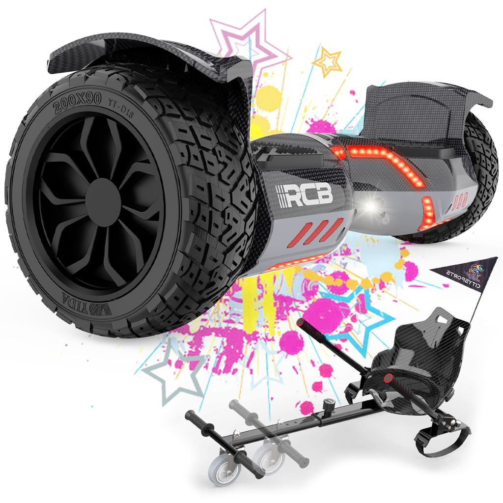 RCB 8,5 Zoll All Terrain Hoverboard Mit LED & Bluetooth - SUV Hoverboard Für Kinder & Erwachsene
