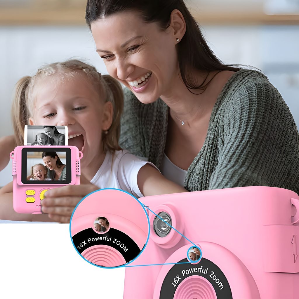 Digitální Instantní Fotoaparát Pro Děti S Tiskárnou + 32Gb Obrázek produktu 14