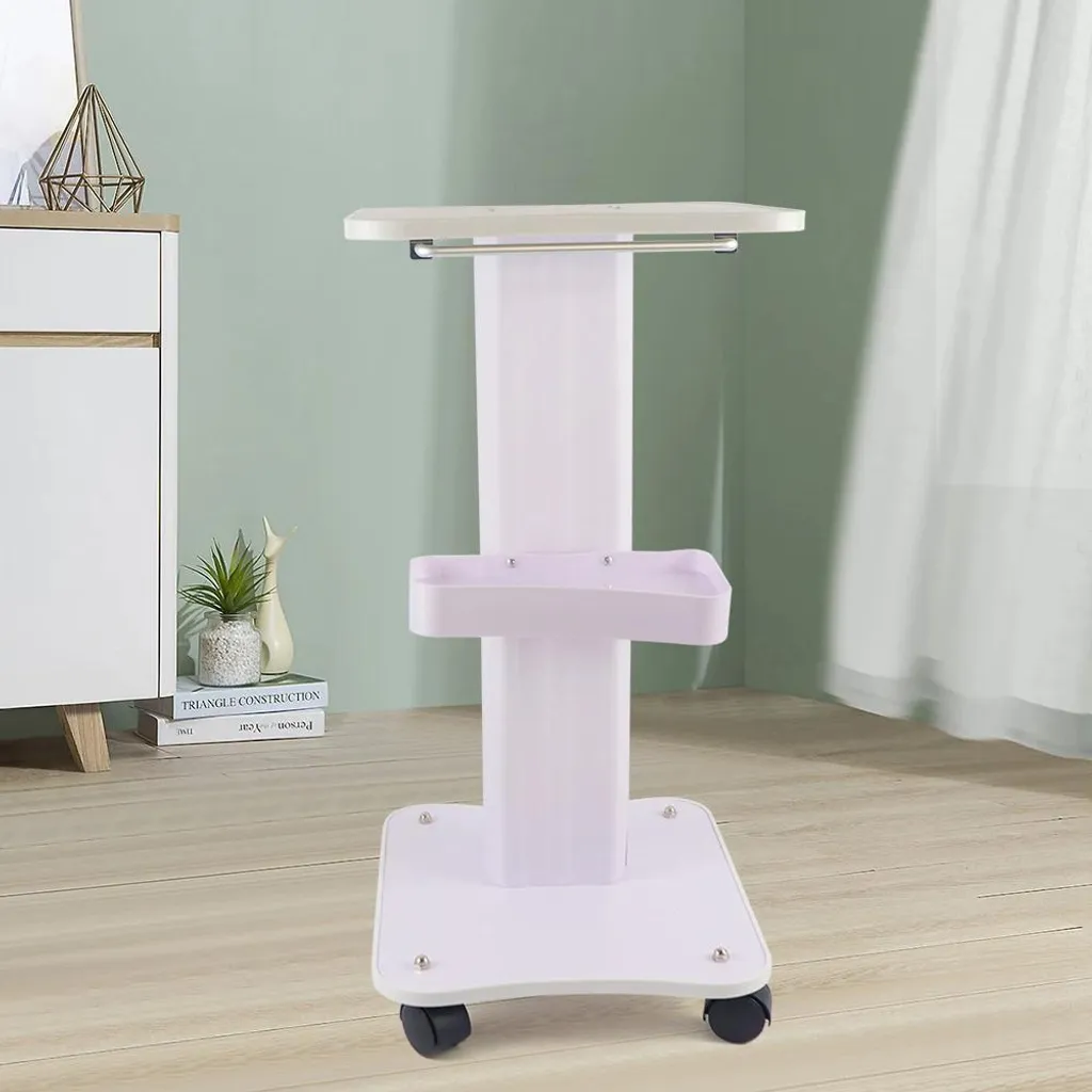 Table de service mobile pour appareils de soin et SPA à 3 niveaux blanc