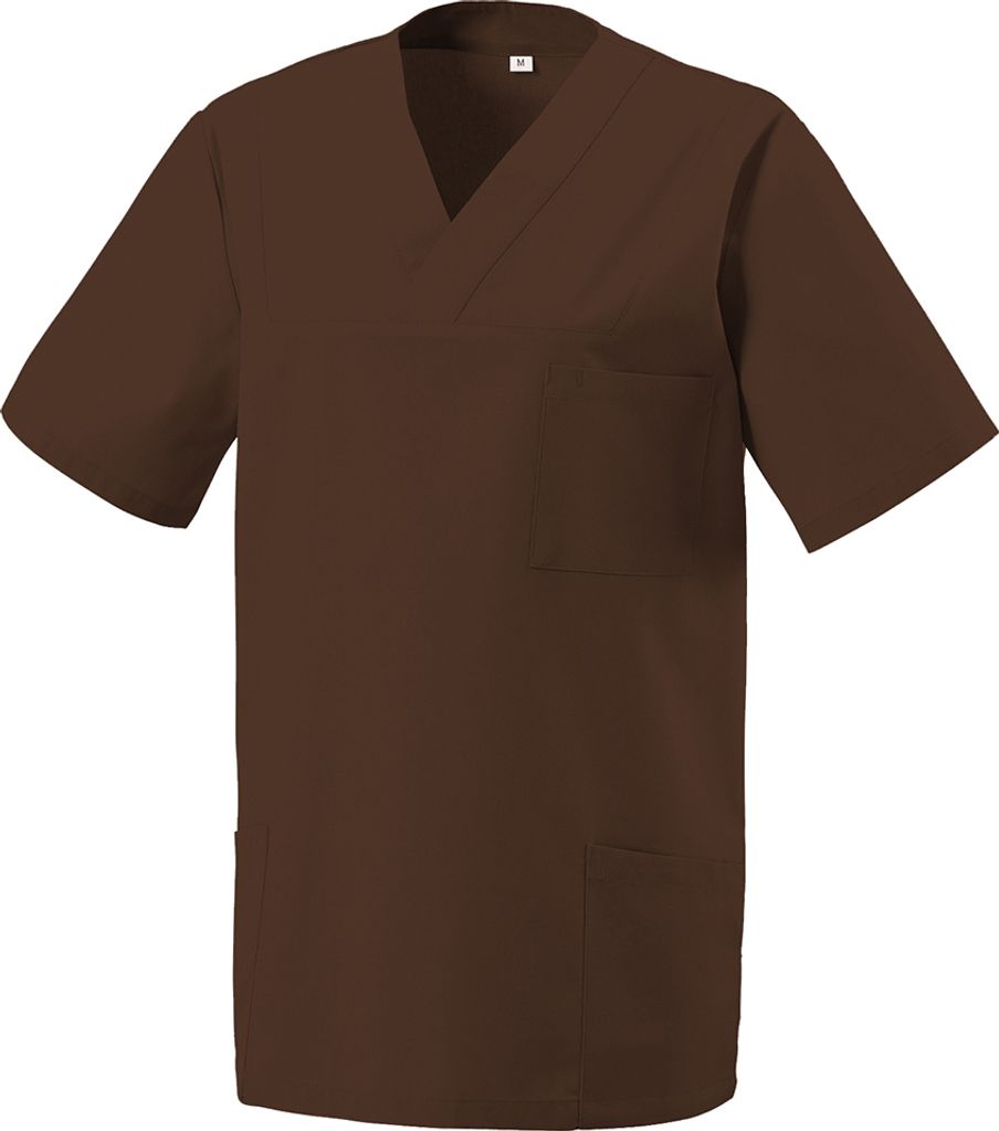Medizinischer Schlupf-Kasack, Uni, kurzarm, V-Ausschnitt, für Klinik, Pflege, Praxis