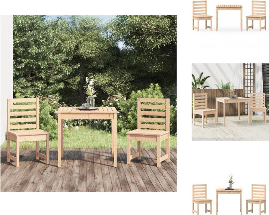 vidaXL 3-tlg. Garten-Bistro-Set Massivholz Kiefer - Gartenmöbel-Sets