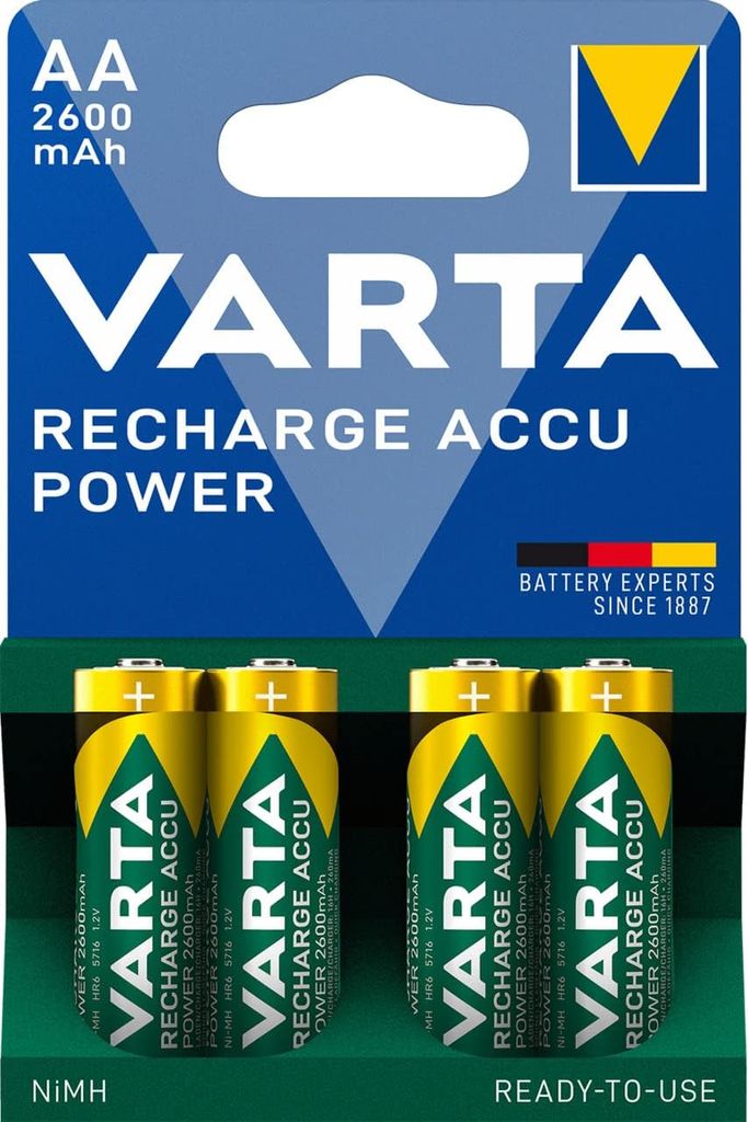 Varta Recharge Accu Powere AA 2600mAh 4er-Pack Produktbild 