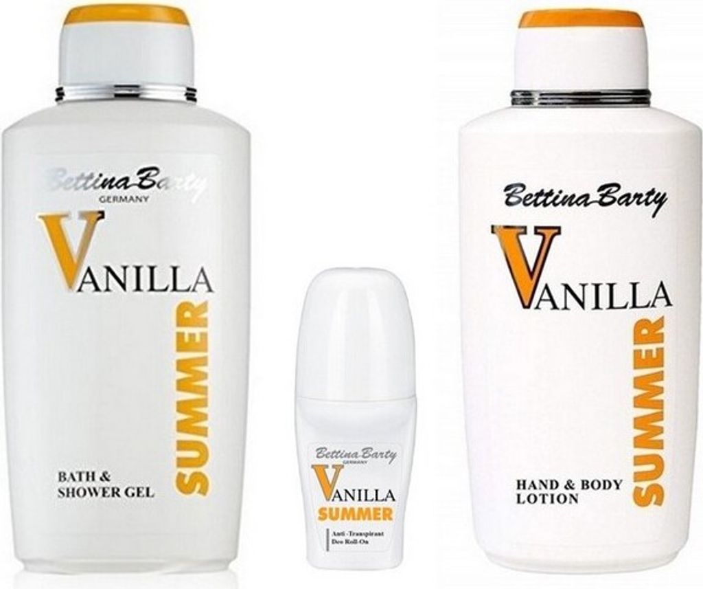 Bettina Barty Summer Vanilla Shower Gel 500ml + Body Lotion 500ml + Deo Roll-On 50ml