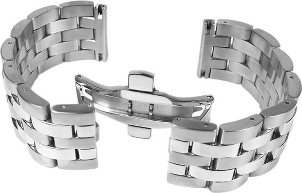 Minott Uhrenarmband Edelstahl Massiv Silberfarben 24320, Stegbreite:18mm