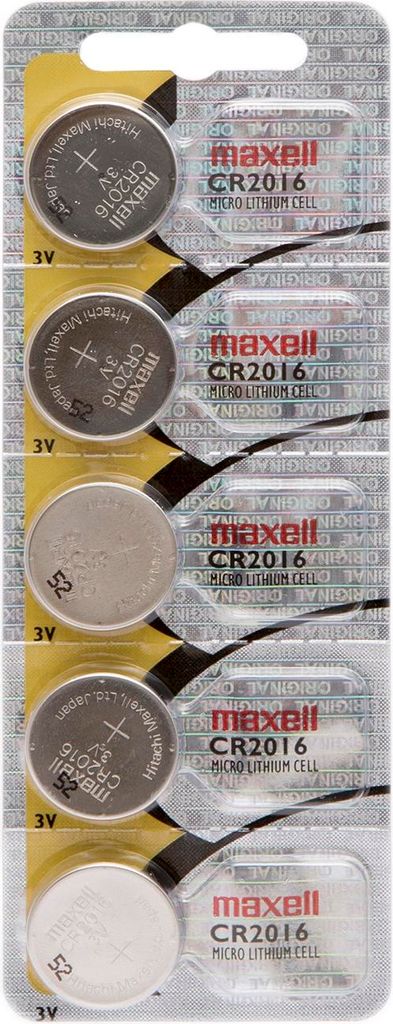 5x Knopfzellenbatterie Typ: CR 2016 - Li (Lithium) 5 Stück Produktbild 