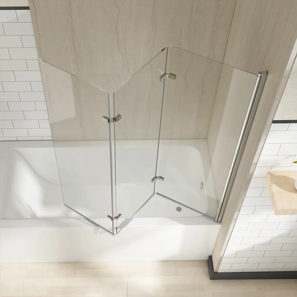 Paroi de Douche pour Baignoire 120cm Pliante Gain de Place Verre Sécurité