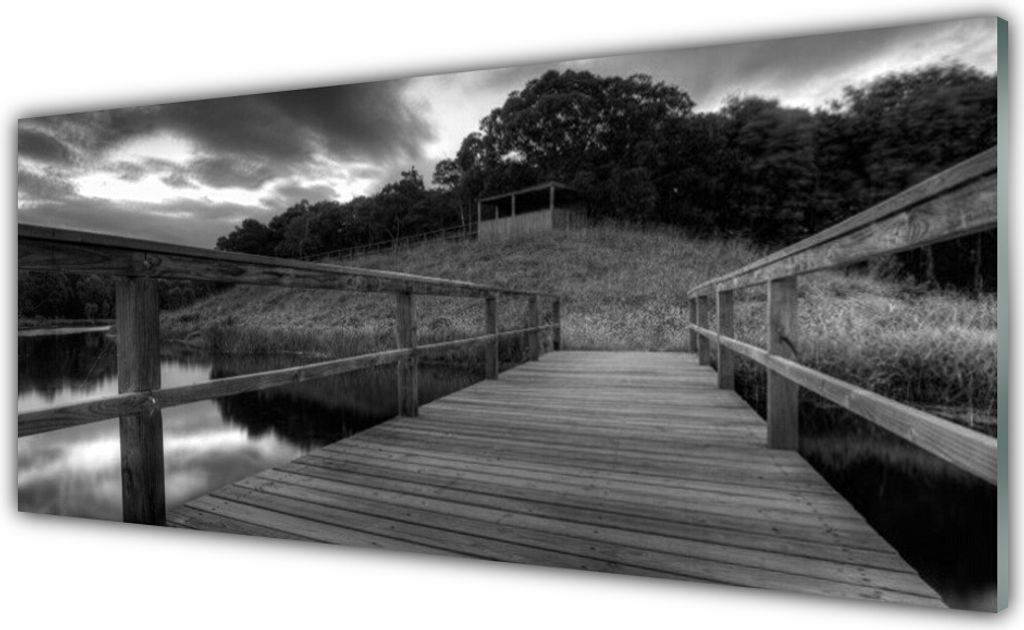 Küchenrückwand aus Glas 125x50cm Spritzschutz Brücke See Architektur