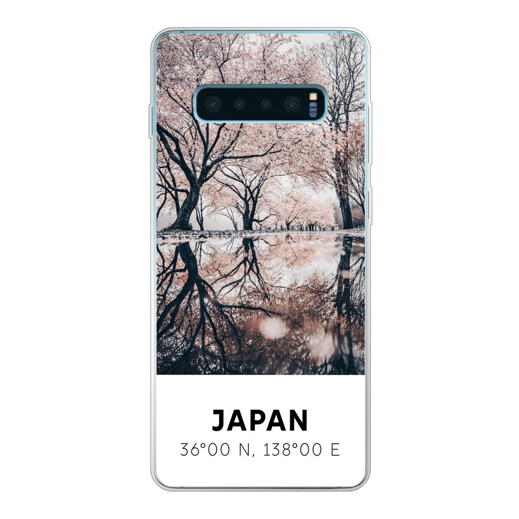 MuchoWow Handyhülle Schutzhülle Hülle für Samsung Galaxy S10 Lite Japan - Sakura - Frühling - Rosa Silikon Softcase Handy Hülle - Schutz