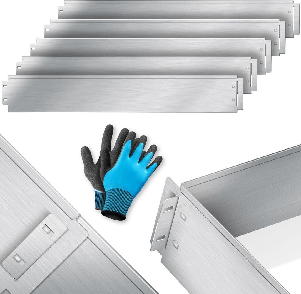 KESSER Rasenkante Beeteinfassung Beetumrandung 5m 10m 15m 20m 25m 30m 35m 40m 45m 50m 100x14cm oder 100x18cm Beetbegrenzung Rasenbleche Mähkante...