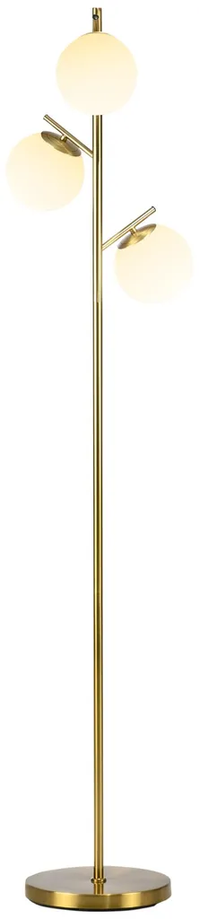 Lampadaire de lecture doré 3 lumières pour salon et chambre chic 169cm