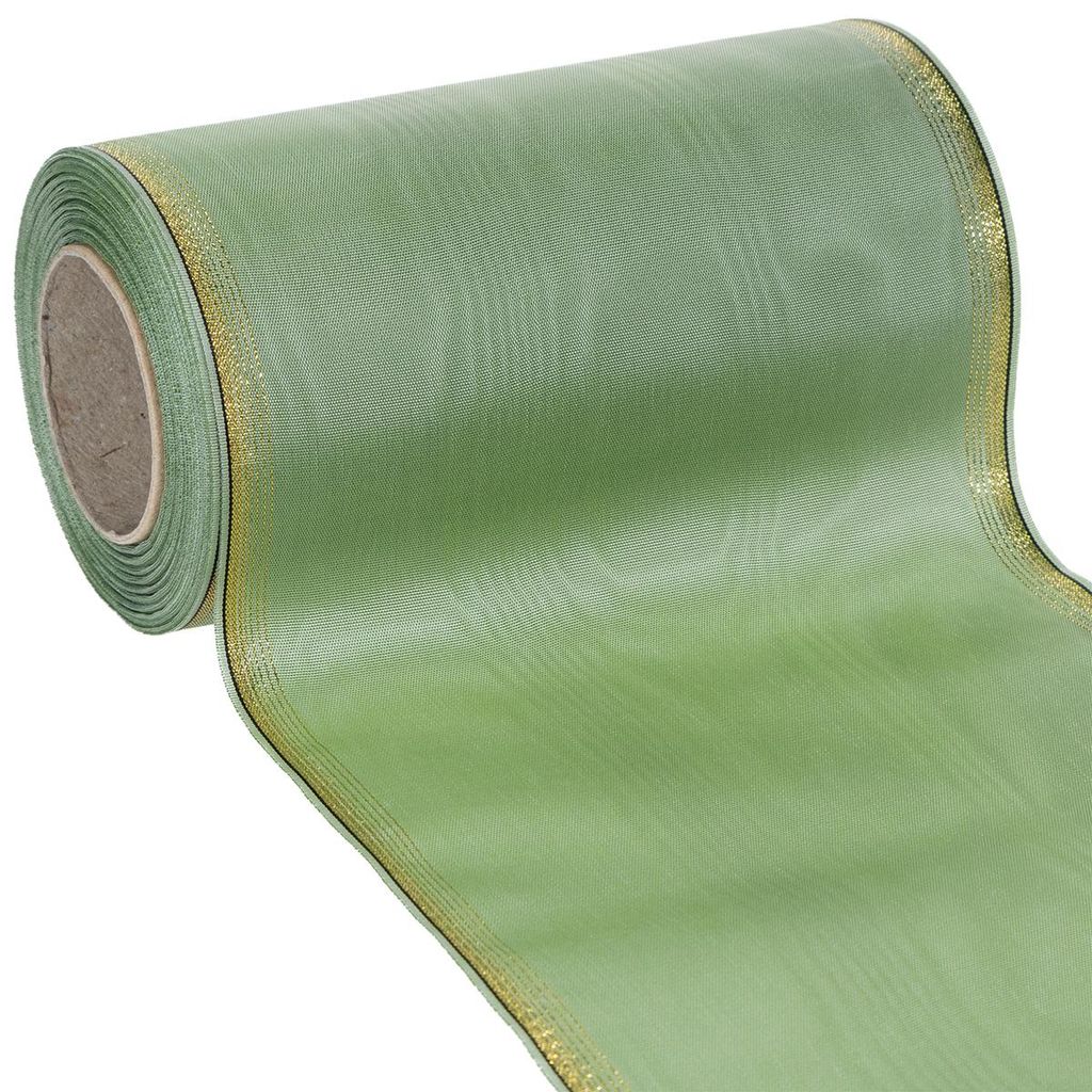Floristikband mit edlem Moiré-Muster und Golddetail für Dekorationen