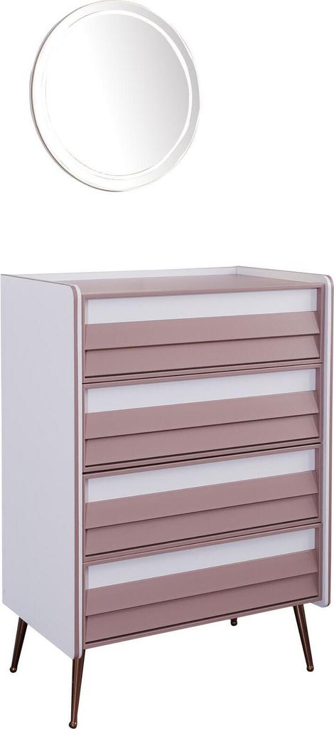 Kommode mit Spiegel Holz Kommoden Möbel Schrank Kinderzimmer Rosa Neu