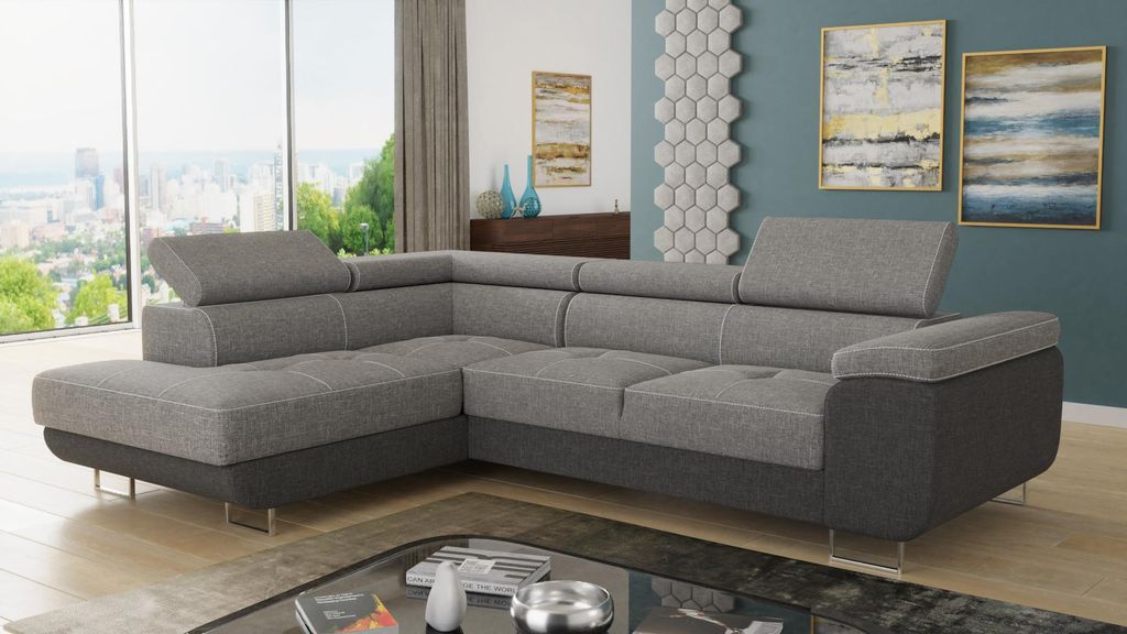 Ecksofa Caris mit Schlaffunktion und einstellbare Produktbild 