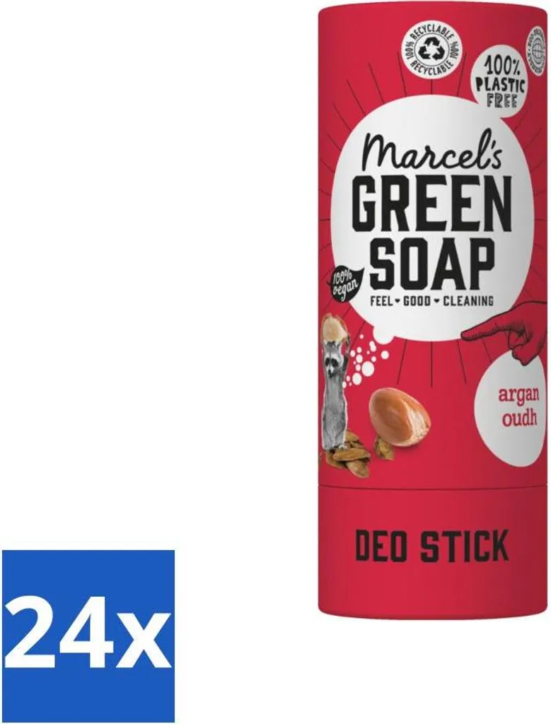 Marcel's Green Soap Deo Argan & Oudh 40g - 24 Pezzi - Formula Delicata