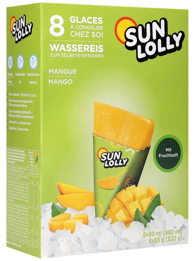 Sun Lolly Glace à l'eau à congeler au goût de mangue 8 Image du produit 