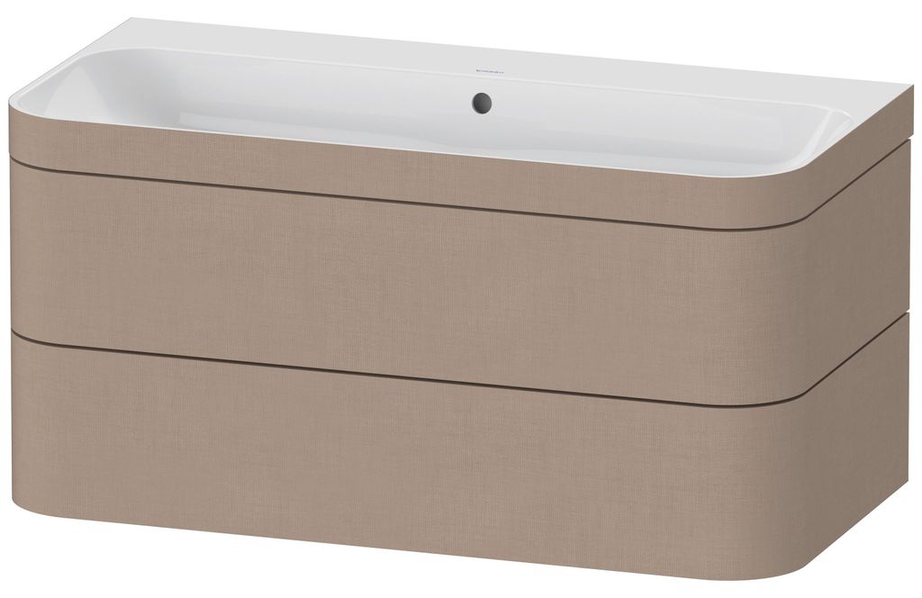 Duravit Happy D.2 Plus c-bonded Set wandhängend, 975x490mm, 2 Schubkästen, ohne Hahnloch, HP4638N7575