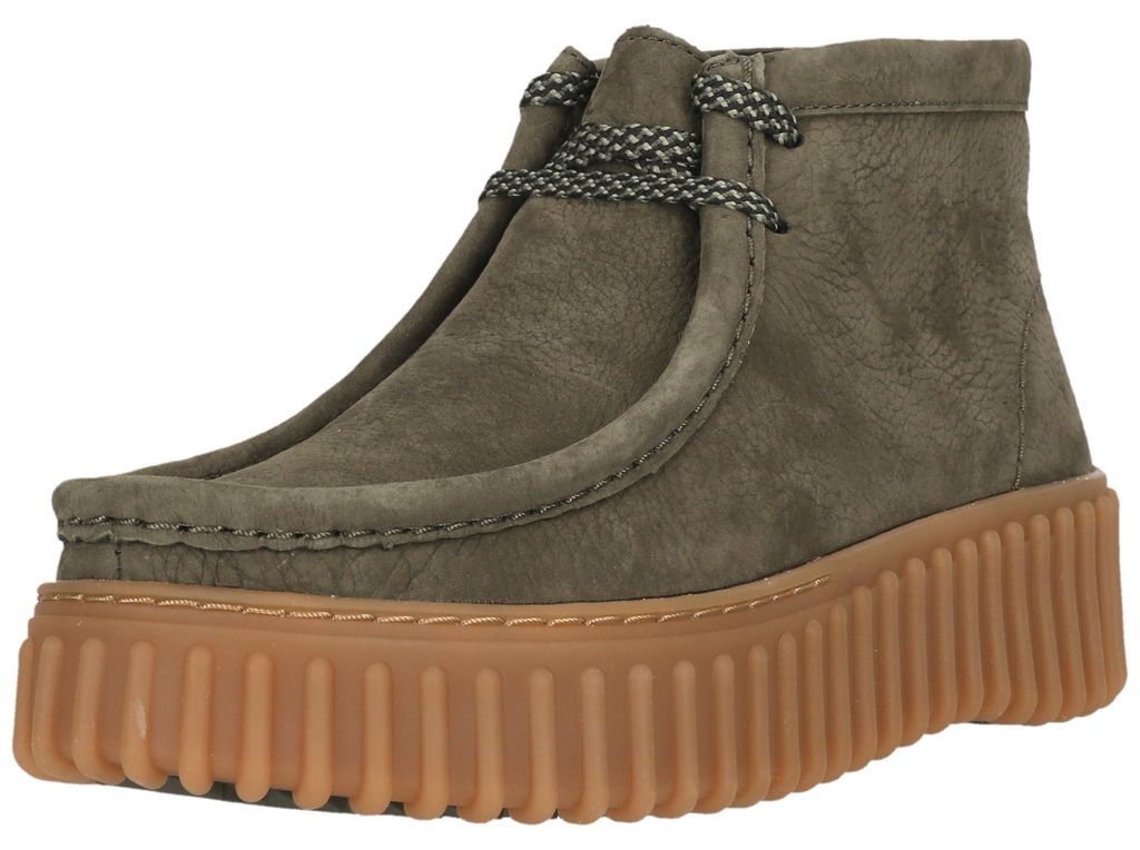 CLARKS Schnürschuhe Torhill Moss Dark Green Nub mit charakteristischer, gerippter Sohle 3001C Dark Green Nub 41.5