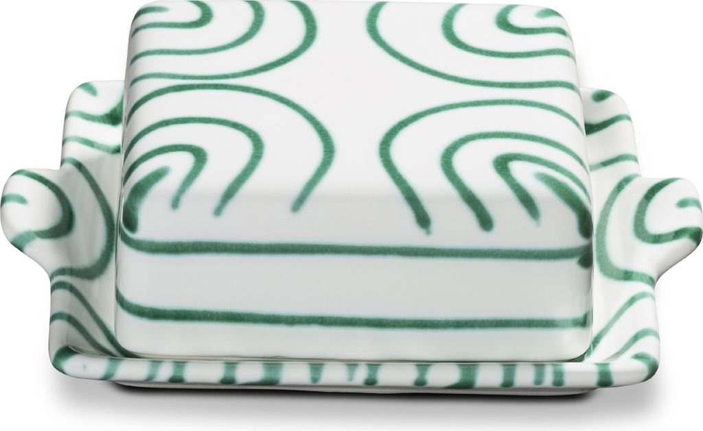 Gmundner Keramik Grüngeflammt Butterdose 125g