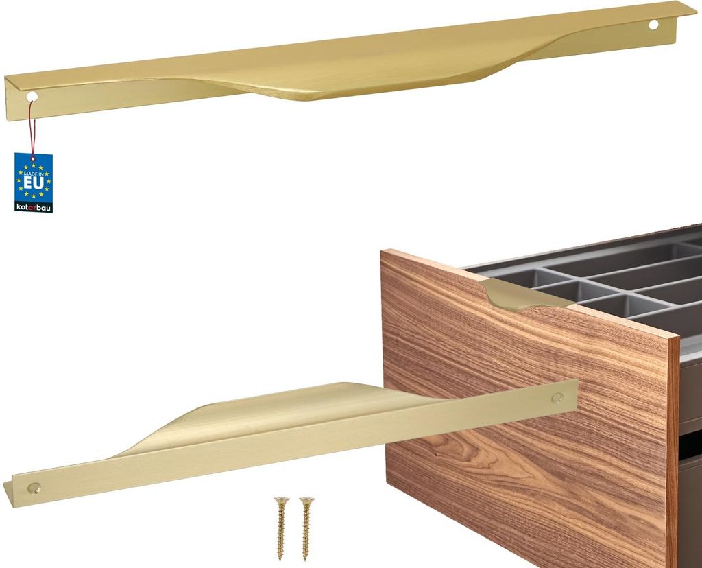 KOTARBAU Möbelgriff Möbelgriffe Schrankgriffe 256 / 276 mm ZnAl Küchengriffe Gold Griffe Möbel Türgriff Profilgriff Türgriffe Küche Schubl...
