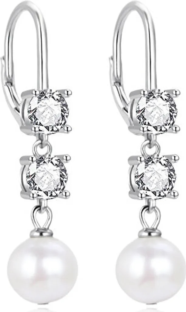 Orecchini Eleganti Perle e Zirconi AGT-E094LW-P | Gioielli Donna Classici