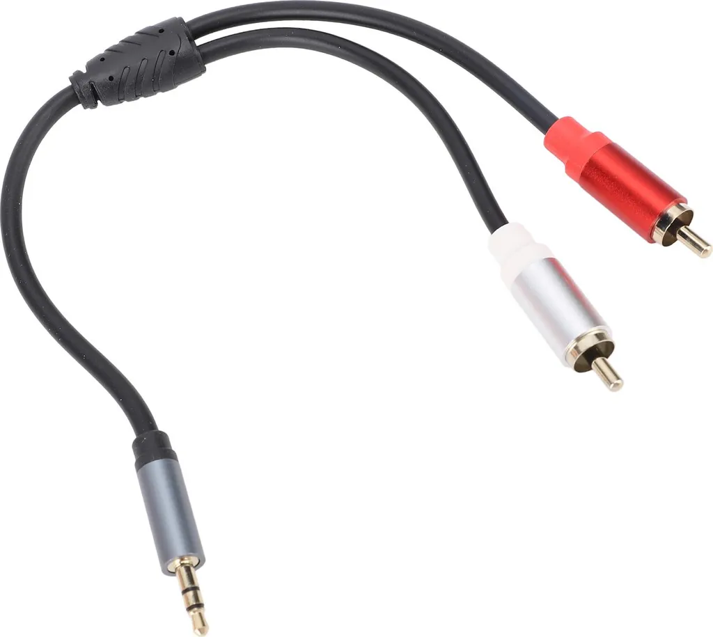 Cavo Stereo Jack a 2 RCA 30cm Oro | Trasparente per Amplificatori Hi-Fi - 3