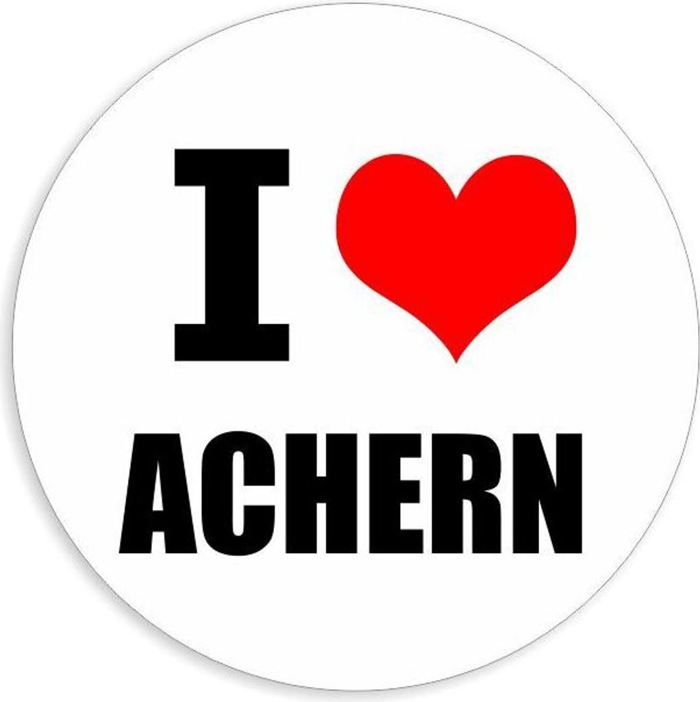 Kiwistar - Autoaufkleber - 8x8 cm - außen klebend - I love Achern für Auto, Laptop, Fahrrad, LKW, Motorrad Aufkleber mehrfarbig Sticker Decal