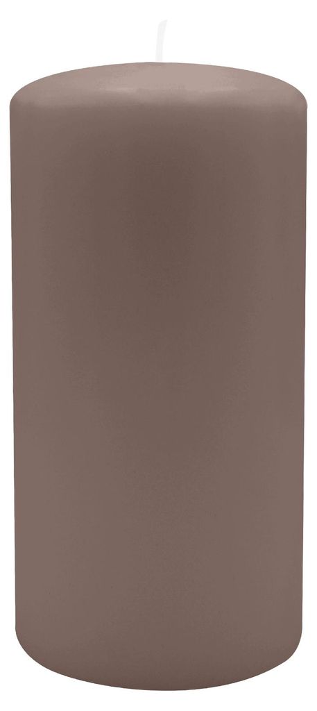 Flachkopf-Stumpenkerzen Mocca 150 x Ø 80 mm, 4 Stück