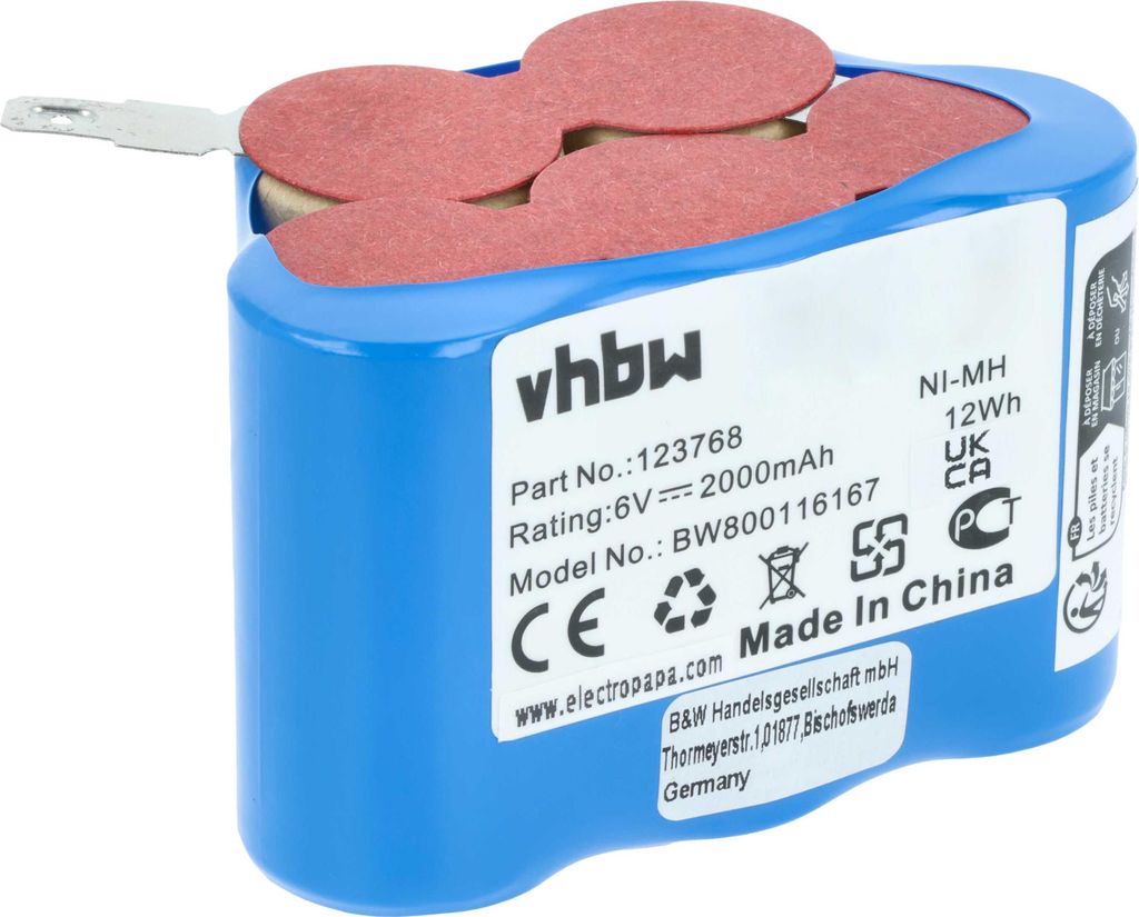 vhbw Akkupack kompatibel mit Kreidler uvm. Mopeds mit Laderegler (2 Ah, 6 V, NiMH)
