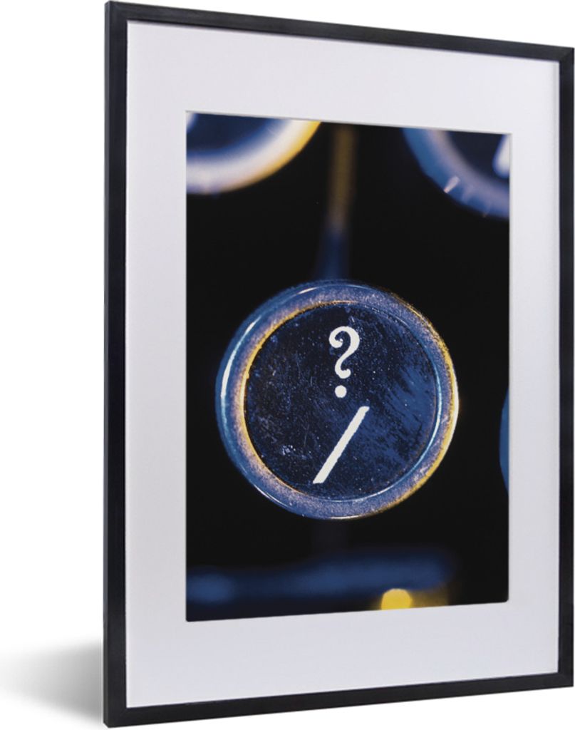 MuchoWow MuchoWow Gerahmtes Poster Schreibmaschine - Tastatur - Retro 30x40 cm - Poster mit zchwarzem Bilderrahmen - Wandposter Schlafzimmer