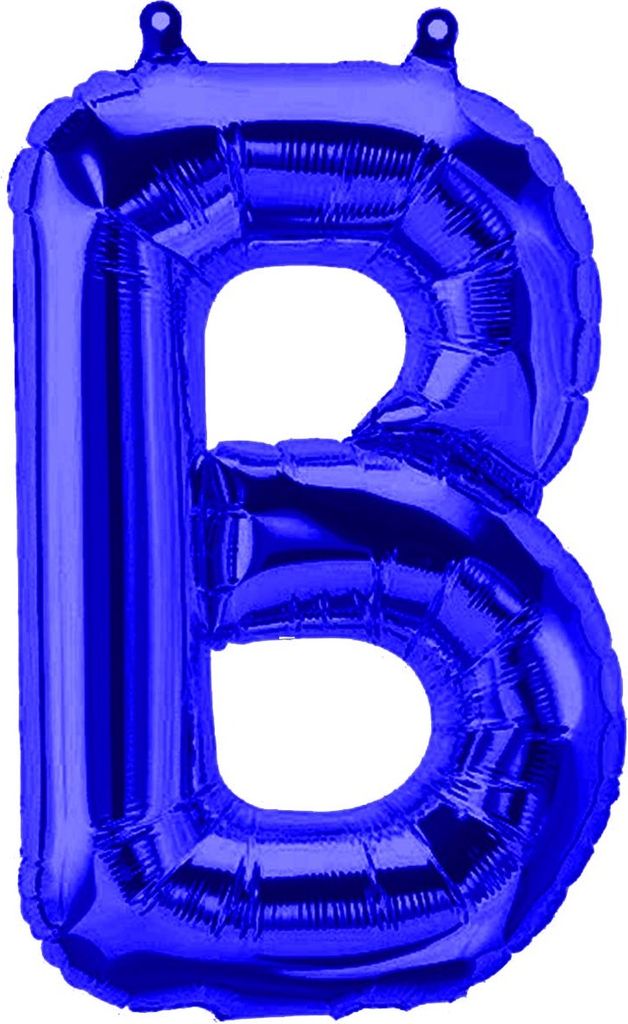 Folienballon Buchstabe B, blau, ca. 40 cm, für Luftbefüllung