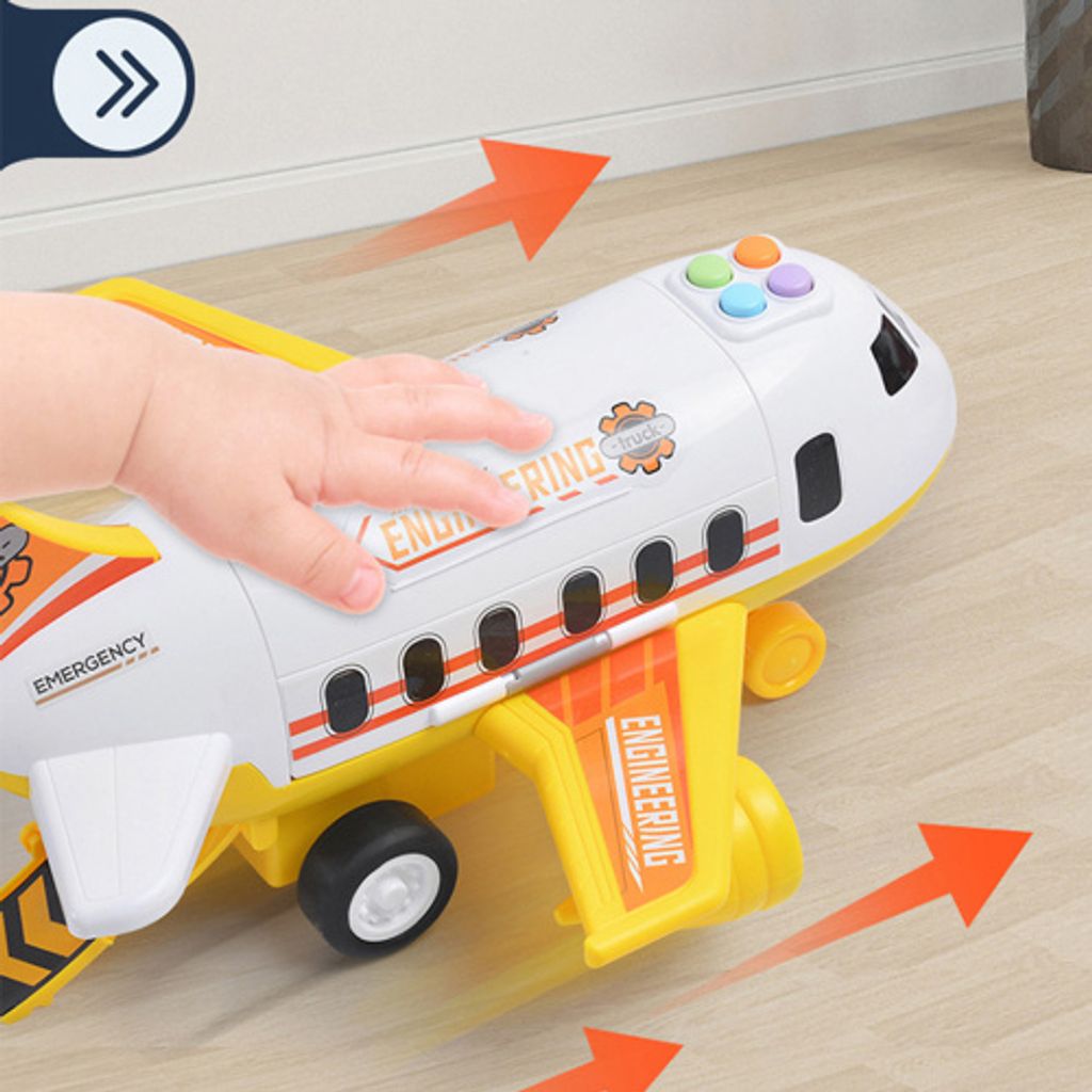 Flugzeug-Spielzeug Set mit 6 Auto Bildungsfahrzeug Polizei für 3 6 Jahre Kinder 
