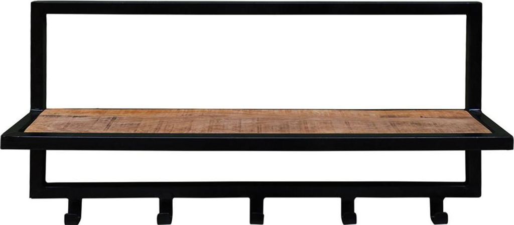 Garderobe Brix 15 x 30 x 70 cm Mangoholz Stahl Schwarz Braun