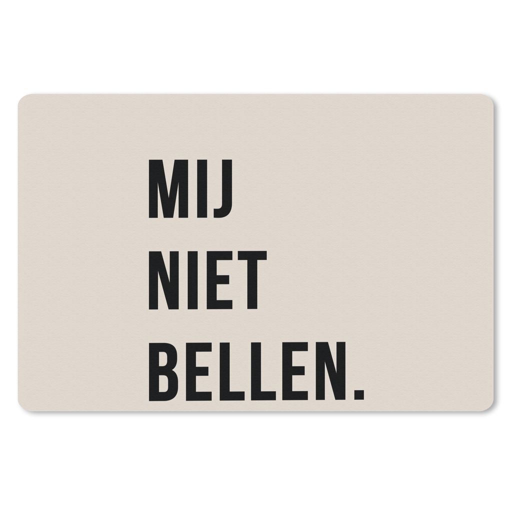 MuchoWow Schreibtischunterlage Zitate - Sprichwörter - Ruf mich nicht an. - Beige - Schwarz 60x40 cm - XXL Mauspad - Großes Mauspad