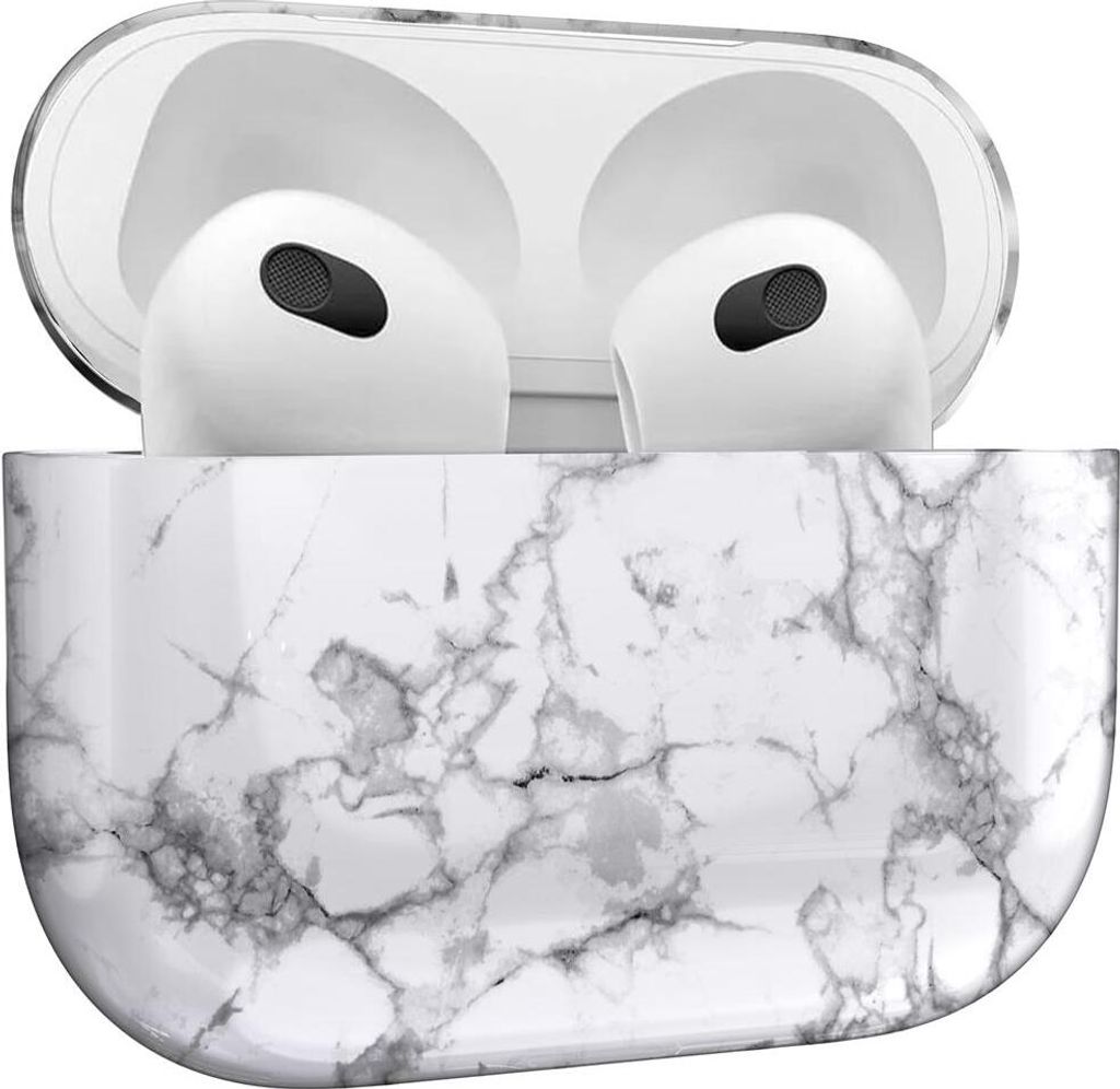 Hülle Marmor Muster AirPods 3 Gen Qi Schutzhülle robuster Bumper Marmor Weiß