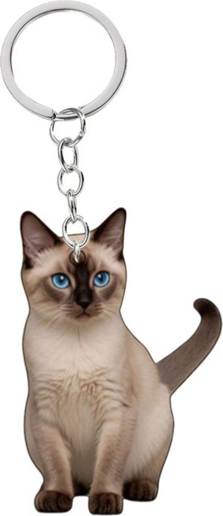 Katzen-Schlüsselanhänger, doppelseitig, 2D, flach, Acryl, Haustier, hängende Nachbildungation, lebensecht, Katzen-Schlüsselanhänger, Zubehör ...