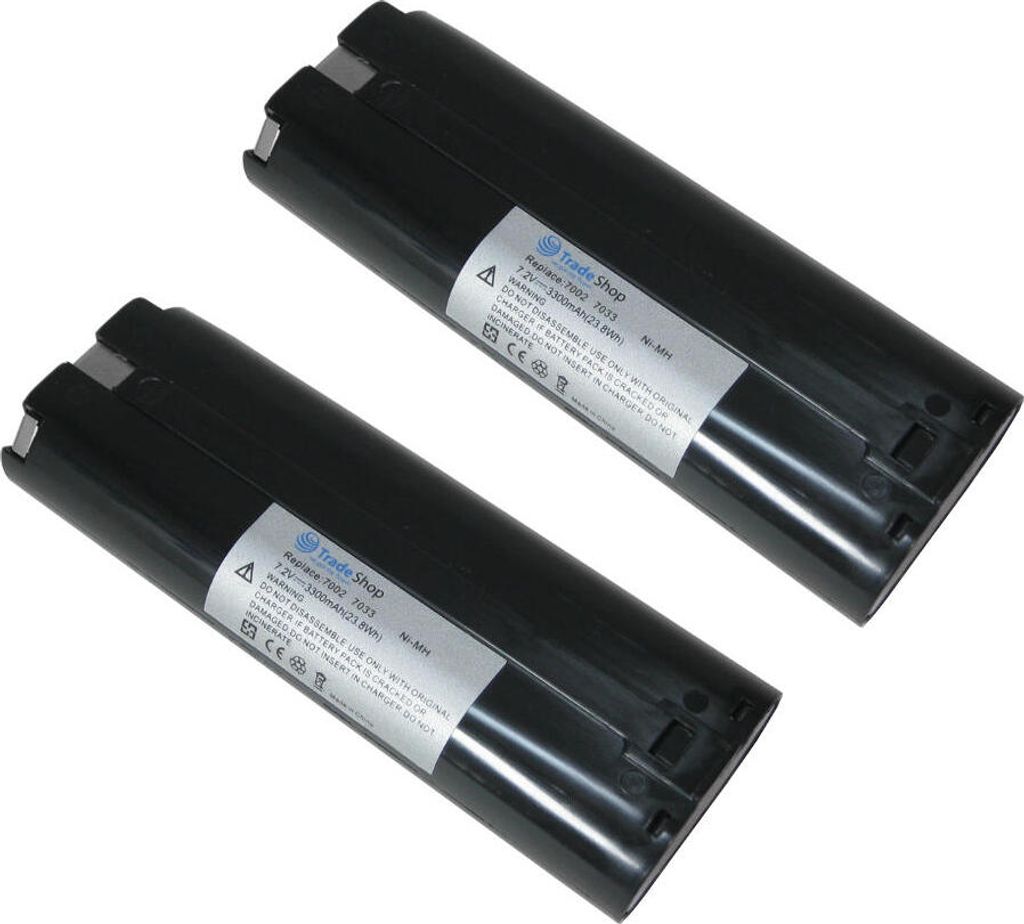 2x Hochleistungs Ni-MH Akku 7,2V / 3300mAh für Makita 6012D 6015D 6015DWE 6016D 6017D 6022D 6071D 6071DW 6072D 6072DL 6072DWK 6710D 9000 9035D 903...