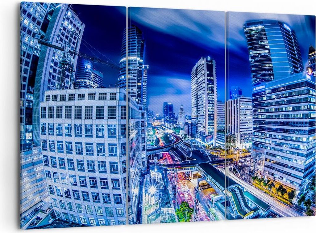 Bild auf Leinwand - Leinwandbild - Asien bangkok stadt architektur - 105x70cm - Wand Bild - Wanddeko - Leinwanddruck - Bilder - Kunstdruck - Leinwa...