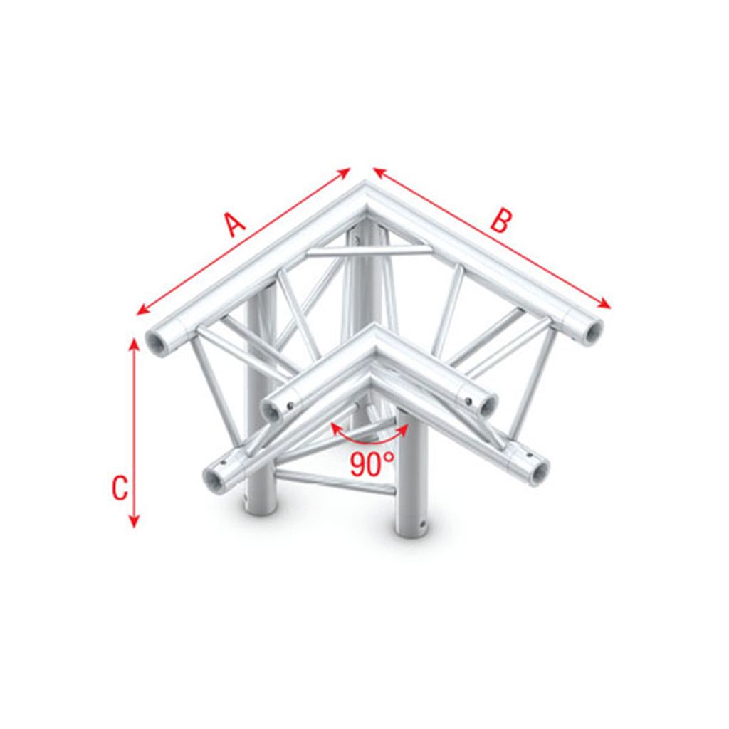 Milos Pro-30 Triangle F Truss - Corner down left - apex down ALF34 - 90° corner - F